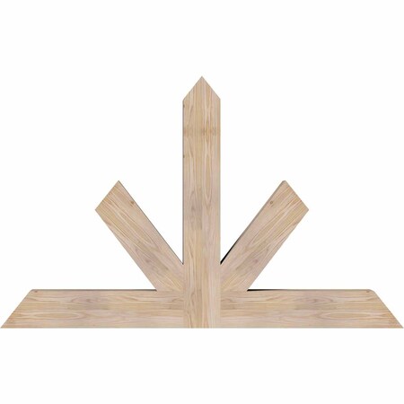 Ekena Millwork Saratoga Smooth Timber Gable Bracket, Douglas Fir, 60"W x 38"H x 5 1/2"D x 5 1/2"F, 15/12 Pitch GBW060X38X0606SAR00SDF